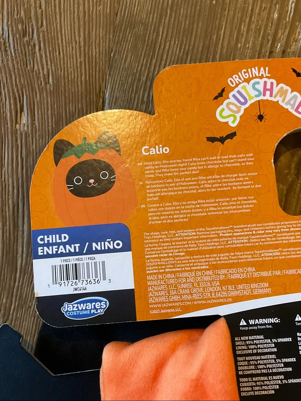 Squishmallows Calio Pumpkin Cat Costume
